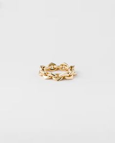 Gold Eternal Gold Ring - Yellow Gold | PRADA Devil Wears Prada, The Jewel, Past And Present, Thumb Rings, Sophisticated Design, Airport Style, Eternity Bands, Yellow Gold Rings, Gold Ring