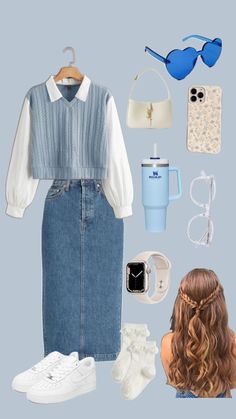 Modest Girly Outfits, Stylish Outfits Casual, Cute Modest Outfits, Modest Dresses Casual, Everyday Fashion Outfits, Casual Day Outfits, Quick Outfits