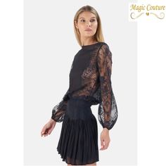 Magali Pascal Lou Sheer Lace Dress Size Extra Small. This Dress Transforms The Playful Silhouette To A Sophisticated And Elegant Look, While Maintaining The Youthful Spirit Of The Design. Lace Bouffant Sleeves And Trim Add A Little Extra Drama, Further Elevating The Aesthetic.- Color: Midnight. Condition Is Excellent, No Flaws! Make An Offer! Chest 34” Sleeve Length 25” Waist 26” Hips 34” Length 38” 100% Viscose 100% Nylon Dry Clean Sheer Lace Dress, Aesthetic Color, Aesthetic Colors, Sheer Lace, Dresses Xs, Lace Dress, Colorful Dresses, Drama, Dry Clean