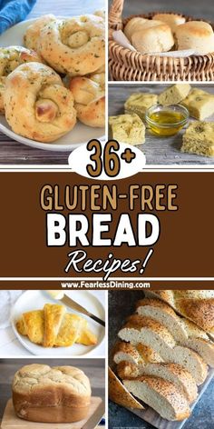 gluten - free bread recipe collage with text overlay