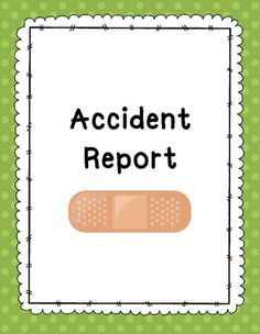 an accident report with the words accident report written in black and white on green polka dots