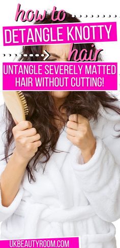 Do you want to know how to detangle matted hair? Any hair type can develop knots but sometimes the hair strands become so severely tangled and matted that it feels impossible to untangle it without cutting. In this post I will show you how to detangle matted hair without having to use scissors!