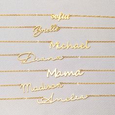 "Gold Name Necklace, Mother's Day gifts , Perfect Personalized Gift For Her * Material: High Quality Solid 925 Sterling Silver * Finish: Sterling Silver ∙ 18K Gold ∙ Rose Gold * All our jewelry is made by hand with Love STERLING SILVER 925 We use real Sterling Silver 925 How to customize Order? 1) Select Color 2) Select Chain length 3) Click \"Add to Cart\" 3) Will need work name or letters write to the text box (like: Alis ♥ Laura -S♥G ) 4) Checkout 5) Complete order Shipping & Package * Yo Customizable Pendant Necklaces For Anniversary, Handmade Charm Necklace For Birthday And Mother's Day, Customizable Pendant Necklace For Anniversary, Minimalist Customized Jewelry For Personalized Gift, Name Pendant Charm Necklaces For Gifts, Customizable Silver Name Necklace For Gift, Dainty Customized Jewelry For Personalized Gift, Customized Sterling Silver Nameplate Jewelry, Minimalist Engraved Jewelry For Birthday Gift