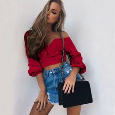 FREE SHIPPING V Neck Off Shoulder Long Sleeve Tops JKP1204 Trendy V-neck Crop Top For Club, Casual Long Sleeve Crop Top For Club, Spring V-neck Crop Top For Club, Spring Long Sleeve Club Crop Top, Long Sleeve Crop Top For Summer Nights Out, Casual Crop Top For Club In Fall, Spring Off-shoulder Crop Top For Club, Spring Crop Top For Going Out, Long Sleeve Crop Top For Fall Evenings