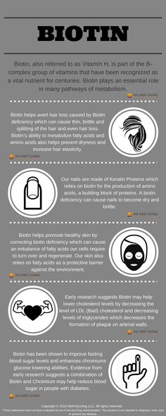 Biotin supplements can help improve the health of hair, nails, and skin. Early research also suggest it may be beneficial in the regulation of blood sugar and have the ability to lower LDL (bad) cholesterol. For more information, visit us at www.mefirstliving.com Biotin Benefits, Lower Ldl, Biotin Supplement, Lowering Ldl, Bad Cholesterol, Thicker Hair, Hair Nails, Health Info, Vitamin A