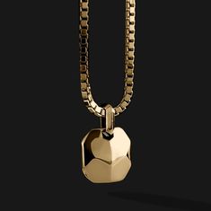 Clear and concise lines, basic but forceful shapes. There is some pure beauty in the simple. Something full of elegance that is ideal for any situation. This pendant provides a modern look with an intrinsic excellence. A touch of distinction that emerges from the ordinary. Made entirely by hand with all the love and art of the best gold artisans. Metal: (10k, 14k or 18k) Solid Gold Pendant Dimensions: H: 19mm x W: 18mm Weight: 12,8 grams Shown with: Box Gold Chain Please note: tag only; chain so Masculine Jewelry, Jewelry Workshop, Mens Pendant, The Wisdom, Pure Beauty, Black Rhodium, Jewelry Pouch, Men Necklace, Jewelry Branding