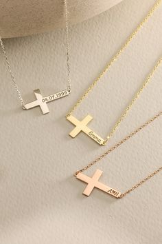 "Cross Name Necklace, Personalized Cross Necklace, Christian Gifts for Women, Baptism Gift, Dainty Cross Necklace, Birthday Gifts for Her - Cross Nameplate Necklaces one of the most loved designs by our customers. - Great Dainty necklace as Valentines Day gift, Christmas Gift, birthday gift, mothers day gifts or any special occasion. - Personalize a timeless, dainty and chic initial name necklace for yourself now. - All our minimalist necklaces %100 custom made by hand with Love and Care in our Name Necklace With Cross Pendant For Gift, Name Engraved Cross Necklaces For Anniversary, Anniversary Cross Necklace With Name, Personalized White Cross Necklace, Personalized Cross Necklace Pendant As Gift, Personalized Cross Necklace With Name, Personalized Cross Pendant Necklace For Anniversary, Personalized Cross Pendant Necklaces For Gifts, Personalized Name Cross Necklaces