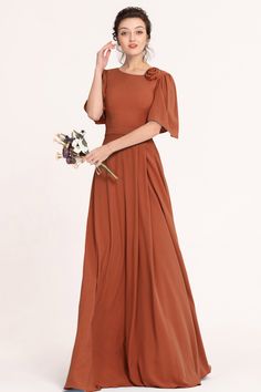 Modest LDS Plus Size Rust Orange Bridesmaid Dresses with Flutter Sleeves Rust Orange Junior Bridesmaid Dresses, Terracota Bridesmaid Dress With Sleeves, Terracotta Bridesmaid Dresses Short Sleeve, Rust Bridesmaid Dress Modest, Davids Bridal Flutter Sleeve Bridesmaid Dress, November Bridesmaid Dresses With Sleeves, Bridesmaid Dresses 3/4 Sleeve, Rust Orange Bridesmaid Dresses With Sleeves, Modest Bridesmaid Dresses With Pockets