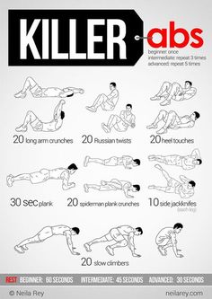 a poster showing how to do killer abss