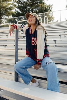 This sporty retro cardigan features a zip front + a letterman design. Perfect for those of us going back to school this year! A chunky knit and oversized fit give this cardi a cool girl look that you'll love this fall! ribbed hemlines patch pockets // paired with the wilder ribbed tank, trey mid rise skater jeans, + vans coming soon! Sporty Winter Outerwear For Game Day, Oversized College Style Sweater For Fall, Oversized Varsity Sweater With Ribbed Cuffs, Sporty Outerwear For Game Day In Fall, Sporty Fall Outerwear For Game Day, Long Sleeve Varsity Jacket For Fall Game Day, Long Sleeve Varsity Jacket For Game Day In Fall, Oversized Varsity Sweater For Fall, Casual Winter Cardigan For College