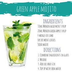 a green apple mojito recipe with ingredients