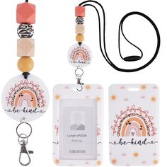 PRICES MAY VARY. Fashionable Badge Accessories: Elevate your style with the Boho ID badge holder with inspirational quotes. Its elegant design is complemented by four skin-friendly silicone beads, 3 natural wood bead, and a graceful acrylic plate, adding a fashionable touch to your attire Sturdy Badge Holder: The ID badge holder with lanyard is crafted from lightweight yet robust ABS material. It's not only secure but also versatile, capable of accommodating various items like name tags, ID card Heart Leopard Print, Badge Accessories, Lanyard Id Holder, Heart Leopard, Teacher Badge, Bus Card, Christian Gifts For Women, Teacher Lanyard, School Supply Labels