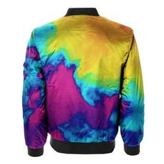 Infra Bomber Jacket Rave Long Sleeve Outerwear For Fall, Fall Rave Outerwear With Long Sleeves, Fall Rave Long Sleeve Outerwear, Trendy Multicolor Outerwear For Festivals, Trendy Multicolor Festival Outerwear, Rainbow Long Sleeve Winter Outerwear, Urban Multicolor Outerwear For Spring, Urban Multicolor Winter Outerwear, Yellow Winter Festival Outerwear