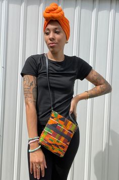 "This beautiful Kente Mini-Crossbody Bag is perfect for all your outings. It features: -42\" leather strap. Dimensions  7\"x 8\"" Adjustable Crossbody Bags For On-the-go, Multicolor Crossbody Shoulder Bag For On-the-go, Adjustable Strap Crossbody Bag, Bags With Adjustable Handle For On-the-go, Casual Long Strap Crossbody Bag Strap, Casual Crossbody Pouch With Cell Phone Pocket, Casual Tote Pouch With Adjustable Strap, Summer Crossbody Belt Bag With Adjustable Strap, Casual Phone Bag With Detachable Strap