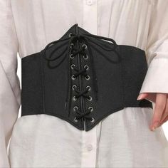 Brand New Pebbled Black Faux Leather Corset Lace-Up Belt. Stretchy Elastic Waistband And Sturdy Velcro Closure. 7.5" At The Widest Point Stretch: A: 28"-52" B: 38"-65" Black Corset Belt For Party In Fall, Black Corset Belt For Fall Party, Trendy Black Corset Belt For Party, Chic Black Corset Belt For Spring, Black Corset Belt For Summer Night Out, Elegant Black Corset Belt For Spring, Elegant Black Corset Belt For Fall, Black Corset Belt, Corset Belt