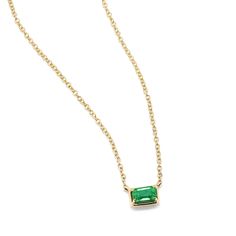 Zelena Emerald Pendant Classic Green Emerald Necklace With Bezel Setting, Classic Green Emerald Necklace In 14k Gold, Gold Emerald Cut Necklace For May Birthstone, Classic Yellow Gold Emerald Necklace For May Birthstone, Green Emerald Pendant Necklace With Bezel Setting, Classic Green Necklace With Rectangular Pendant, Rectangular Emerald Necklace In Fine Jewelry Style, Rectangular Emerald Necklace For May Birthstone, Classic Emerald Cut Emerald Necklace For May Birthstone