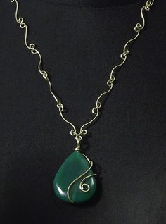 unique, elegant gemstone necklace - one of a kind jewelry for women, hand made chain and green agate teardrop. This necklace looks very exclusive and unique, this is an original design OOAK and it would be a wonderful gift for someone special in your life. Luxury Handmade Teardrop Pendant Necklace, Christmas Jewelry Ideas Handmade Gifts, Handmade Wire Necklace, Teardrop Agate Wire Wrapped Jewelry, Wire Wrapped Teardrop Agate Jewelry, Elegant Agate Necklace With Wire Wrapped Details, Elegant Wire Wrapped Agate Necklace, Bohemian Teardrop Wire Wrapped Necklace, Elegant Teardrop Pendant Agate Jewelry