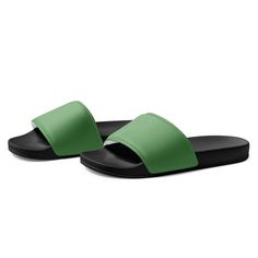 Looking for a stylish and practical pair of slides for your next beach or pool day? Look no further than our Dusty Green Color Women's Slides. These slides are perfect for those who want a casual and relaxed look without sacrificing style. With a simple and minimalist design, these slides are easy to slip on and off, making them perfect for a day spent lounging by the water. So why wait? Add these Dusty Green Color Women's Slides to your summer wardrobe today! Women's Slides Product Details: • C Trendy Solid Color Beach Flip Flops, Casual Green Non-slip Slides, Comfortable Green Slide Slippers, Trendy Green Flip Flops For Vacation, Green Non-slip Casual Slippers, Green Casual Flip Flops For Vacation, Casual Green Flip Flops For Vacation, Vacation Flip Flops Open Toe, Casual Green Non-slip Slippers