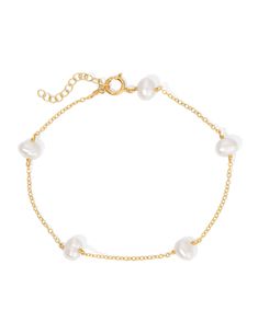 Product Details White irregular Pearl. Bracelet length is adjustable from 6 to 7 inches. Safe for sensitive skin. Available in 14k Gold Filled or Sterling Silver. Adjustable Tarnish-resistant Sterling Silver Bracelet, Adjustable Gold Bracelet With Extender, Adjustable Round Gold Bracelet With Extender, Classic Adjustable Hypoallergenic Pearl Bracelet, Classic Adjustable White Charm Bracelet, Classic Adjustable Yellow Gold Charm Bracelet, Classic Pearl Bracelet With Extender, Classic White Adjustable Charm Bracelet, Dainty Round Bracelets With Extender