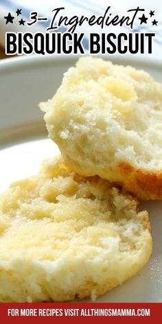 three ingredient biscuits on a white plate