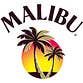 the logo for mallibu beach resort and spa, which is located in front of a palm tree