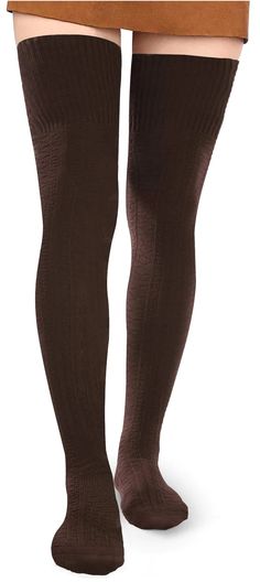 Size: One SizeMaterial: 20% Stretchy Yarn, 80% cottonMachine WashPacking List:1*pair of Thigh High Socks Brown Thigh High Socks, Brown Stretch Socks For Winter, Casual Fitted Brown Socks, Brown Knee-high Socks For Winter, Brown Socks For Fall Stocking Stuffer, Fitted Brown Winter Socks, Brown Winter Socks, Casual Brown Knee-high Socks For Fall, Knee-high Stockings For Fall