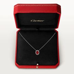 CRN7424327 - Cartier Destinée necklace with colored stone - White gold, rubies, diamonds. - Cartier Cartier Necklace, Necklace White Gold, Expensive Jewelry Luxury, Cartier Jewelry, Dope Jewelry, Colored Stone, Ruby Necklace, Classy Jewelry, Expensive Jewelry