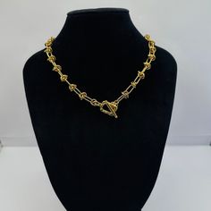 This chain necklace is smashing. Can be worn daily with any kind of outfit. #roughnecklace #barbwiredesigners #lovenecklace #streetnecklace #celebritynecklace #barbwirenecklace Trendy Toggle Necklace With Lobster Clasp As Gift, Trendy Toggle Necklace With Clavicle Chain As Gift, Trendy Chain Necklace With Toggle Clasp For Gift, Trendy Toggle Link Necklace With Lobster Clasp, Trendy Link Toggle Necklace With Lobster Clasp, Metal Toggle Necklace With Chain Link Design, Metal Chain Link Jewelry With Toggle Clasp, Trendy Chain Link Toggle Necklace As Gift, Gold Toggle Choker Necklace Gift