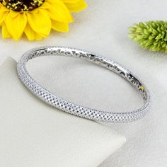 4mm White Rhodium Plated Silver Stackable CZ Pave Bangle Bracelet made in italy(SM006-1248BWG) Dazzling Bracelets With Pave Setting In Cubic Zirconia, Silver Cubic Zirconia Bangle With Pave Setting, Dazzling Bangle With Pave Setting, Adjustable Pave Setting Bracelet For Anniversary, Adjustable Pave Setting Bracelets For Anniversary, Diamond White Pave Bangle Jewelry, Dazzling Bangle Bracelet With Pave Setting, Elegant Bangle Bracelet With Pave Setting, Dazzling Bangle Bracelet With Pavé Setting