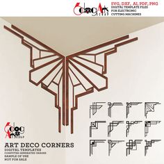 an architectural drawing showing the design for a ceiling fan with different angles and designs on it