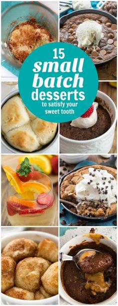 a collage of small batch desserts with text overlay