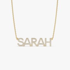 Unveil the custom elegance of our 14K Gold Diamond Name Necklace. Each piece is artfully crafted with your chosen name or initials, highlighted by glittering diamonds, perfect for a refined layering look. Its understated design makes it an ideal choice for everyday elegance or as a thoughtful graduation gift. This personalized diamond letter necklace adds a tailored touch of luxury to any wardrobe. Made to Order * Gold Kt: 14K Solid Gold * Letter Size: 7MM * Total Ctw: 0.08-0.12 ctw per letter * Diamond Color-Clarity: G Color Si Clarity * Ready to Ship in 7-10 Business Days ▶ See more of our Personalized Jewelry - http://etsy.me/2lRCwze ▶ See our storefront here - http://etsy.me/2lUcVnH ▶ All store sections here * Diamond Rings - http://etsy.me/2lwKUl8 * Diamond Earrings - http://etsy.me/2 Diamond Name Necklace, Thoughtful Graduation Gifts, Everyday Elegance, Gold Armband, Gold Letter, Diamond Glitter, Necklace Minimalist, Ruby Jewelry, Emerald Jewelry