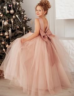 Blush Flower Girl Dresses, Girls Communion Dresses, Girls Ball Gown, Satin Flower Girl Dress, Robes D'occasion, Pink Flower Girl Dresses, Girls Lace Dress, Ivory Flower Girl, Ivory Flower Girl Dresses