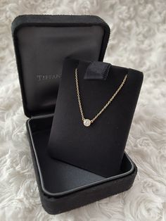 TIFFANY & CO PERETTI 18K Yellow Gold Diamonds By The Yard Necklace - 0.22 Carat. Condition is Pre-owned, light wear and no major flaws. 16 inches in length Comes with Tiffany & co diamond certification. Comes with dust and and box. Please reach out for any questions! Tiifany And Company Necklace, Diamonds By The Yard Necklace, Diamonds By The Yard, Tiffany And Co Necklace, Tiffany And Co, Fine Jewellery Necklace, Tiffany & Co., Gold Diamond, Jewelry Necklace Pendant