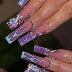 Super Cute And Stylish Ships In 5-10 Business Days American Nails, Fake Nails Long, Nails Purple, Dope Nail Designs, Fake Nails With Glue, Coffin Nails Long, Nail Forms, Stick On Nails, Nail Designs Spring