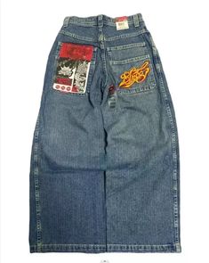 Retro Denim Bottoms For Streetwear, Retro Bottoms With Five Pockets For Streetwear, Retro Denim Pants For Streetwear, Vintage Denim Blue Streetwear Pants, Vintage Denim Pants For Streetwear, Retro Streetwear Pants With Five Pockets, Vintage Baggy Blue Jeans, Retro Medium Wash Streetwear Pants, Retro Medium Wash Pants For Streetwear