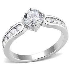 a white gold ring with diamonds on it