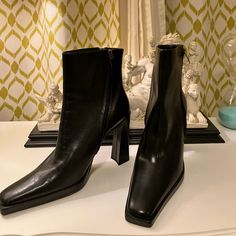 Sleek And Sexy, Never Worn, Nwot Nolan Black Boots Size 9 1/2, Gorgeous , Some Small Flaws Due To Storage, See Photos For Up Close Details Sleek Faux Leather Platform Boots, Sleek Boots With 4-inch Heel For Night Out, Night Out Heeled Boots With Stacked Heel, Sleek Platform Boots With High Heel And Snug Fit, Sleek Fitted Platform Boots With High Heel, Sleek Platform Heeled Boots, Sleek Platform Boots For Winter Night Out, Sleek High Heel Platform Boots, Sleek Fitted High Heel Platform Boots