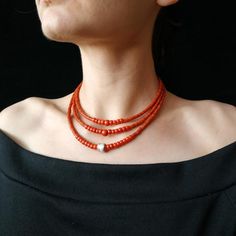 Natural Coral Necklace Red Coral Jewelry Vintage Style Coral Beaded Necklace Silver Coral Jewelry Gi Coral Jewelry Vintage, Coral Jewelry Set, Red Coral Jewellery, Natural Pearl Necklace, Women Jewellery, Coral Beads Necklace, Red Coral Necklace, Pearl Necklace Vintage, Pearl Jewelry Wedding