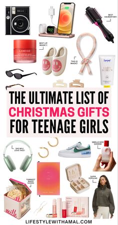 christmas gifts for teenage girls with text that reads, 33 trendy & cute christmas gifts for teenage girls