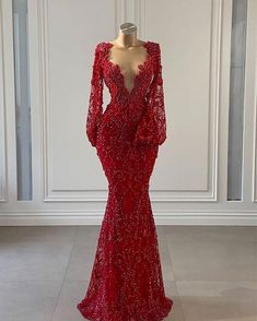 Red Prom Dress Prom Dresses Long Sleeve, Red Prom Dress Long, Prom Dress Long, Mermaid Evening Gown, Red Evening Dress, Prom Dress Inspiration, Cute Prom Dresses, Long Prom Dresses, Red Prom