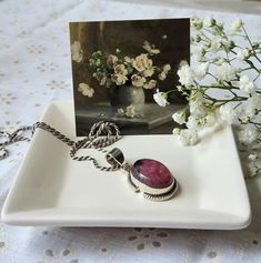 The Romantics Necklace - Rhodonite cabochon pendant – Prosebud Jewelry Vintage Aesthetic, Victorian Dark Academia, Academia Jewelry, Dark Academia Jewelry, The Romantics, Perfume Jewelry, Victorian Necklace, Clean Sterling Silver, Filigree Design