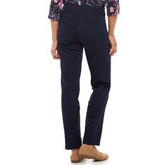 Women's Croft & Barrow® Effortless Stretch Pull-On Mid-Rise Straight-Leg Pants Comfort Stretch Straight Pants For Fall, Non-stretch Pull-on Bottoms For Business Casual, Non-stretch Pull-on Straight Leg Pants, Non-stretch Straight Leg Pull-on Pants, Comfort Stretch Pull-on Pants With Tapered Leg, Comfort Stretch Tapered Leg Pants With Pull-on Style, Pull-on 4-way Stretch Trousers, Comfort Stretch Pull-on Tapered Leg Pants, Comfort Stretch Pull-on Ankle-length Bottoms