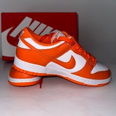 Authentic Brand New With Box And Tags ( Box A Little Damaged) Women - 7.5 Men - 6 Classic Orange Sneakers With Rubber Sole, Classic Low-top Orange Sneakers, Classic Orange Low-top Sneakers, Shoes For College, Orange Nike Shoes, Royal Blue Sneakers, Nike Shoes Blue, Nike Shoes Women Fashion, Pretty Sneakers