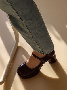 Editor's NotesMOL:pin's shoes can be matched well with girlish and casual stylings.- Rounded square shaped toe- Easy to wear with buckle strap- Voluminous shilhouette heel point- Comfortable to wear with latex cushion insoleMeasurements(in.)KR size- Size: KR 225MM (US 5.5) - KR 255MM (US 8.5)- Heel height: 2.36 in.Composition & Care- Upper: Cowskin  Lining: Functional lining- Avoid direct heat and moisture- The leather may have fine scratches and wrinkles- Keep in a dust bagDesigner- by MOL: Fall Ankle Strap Mary Janes, Fall Ankle-strap Mary Janes, Fall Mary Janes With Ankle Strap, Retro Leather Mary Janes, Retro Closed Toe Mary Janes With Heel Strap, Retro Mary Janes With Heel Strap And Closed Toe, Retro High Heel Mary Janes With Buckle, Retro High Heel Mary Janes With Buckle Closure, High Heel Mary Janes With Buckle For Fall