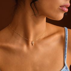 14K Gold Cross Necklace, Box Chain Cross Necklace, Religious Jewelry, Dainty Necklace, Gift for Her, Christmas Gift DETAILS: ♥ All of our products are handmade. ♥ All your orders are shipped in a minimalist gift box. ♥ We use High Quality 925K Sterling Silver  ♥ 14K Gold Filled and Rose Gold Filled (0.5micron) in all of our products. ♥ This love minimalist cross necklace will accompany your sparkle and will be a very special gift on special occasions such as mother's day, birthday, graduations, Minimalist Cross Pendant Jewelry Gift, Minimalist Gold Jewelry With Gift Box, Simple Cross Jewelry For Gifts, Simple Clavicle Chain Jewelry For Gifts, Simple Clavicle Chain Jewelry As Gift, Minimalist Clavicle Chain Jewelry For Birthday Gift, Minimalist Clavicle Chain Jewelry As Birthday Gift, Minimalist Charm Necklaces, Mother's Day Gift Cross Charm Necklace