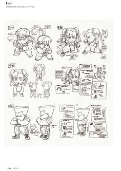 an image of cartoon character sheet with instructions for how to draw them and how to use them