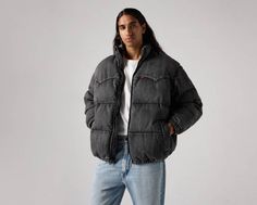 Proof that puffer jackets can be warm and stylish. Our Super Puffer Jacket features a quilted puffer design, a zip-up front and two handy pockets. A warm, versatile puffer Cut with an oversized fit Insulated to keep you warm Made with denim Urban Puffer Jacket With Padded Collar For Cold Weather, Casual Quilted Outerwear For Streetwear, Urban Quilted Jacket For Fall, Quilted Long Sleeve Puffer Jacket For Streetwear, Oversized Casual Puffer Jacket With Pockets, Casual Oversized Puffer Jacket With Pockets, Casual Down Puffer Jacket For Fall, Trendy Down Outerwear For Streetwear, Oversized Down Puffer Jacket