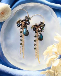 Welcome to visit my Jewelry store:  https://www.etsy.com/shop/Jeansdreamjewelry  Custom order accepted now. Feel free to ask me to see if it is possible. I would love to meet your requirements.  Made to order. Every item will come in a jewelry pouch for safety during travel and gift giving. These dangle earrings are handmade with all natural high quality and well selected gemstones. They are lightweight and comfortable to wear. All materials used are nickel free, friendly to sensitive skin.  🌷MEASUREMENTS Length: 7.8 cm including ear-wire Width: 1.5 cm 🌷GEMSTONE  🔹Labradorite  🔹Tourmaline  🔹Black Zircon 🔹Pearl 🔹Lead Glass 🌷MATERIALS 🔹14K gold filled ear wire, 14K gold filled wrapping wire, 14K gold filled chain 🌷How to take care of my jewelry All handmade jewelry are made with de Garnet Jewelry Set, Dainty Gemstone Jewelry, Red Garnet Jewelry, Lead Glass, Kyanite Jewelry, Handmade Jewelry Tutorials, Funky Jewelry, Gemstone Jewelry Handmade, Themed Jewelry