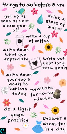 Morning Routine Infographic, Selamat Hari Valentine, Best Morning Routine, Best Morning, Happiness Challenge, Self Care Bullet Journal, Morning Habits, Vie Motivation, Productive Day